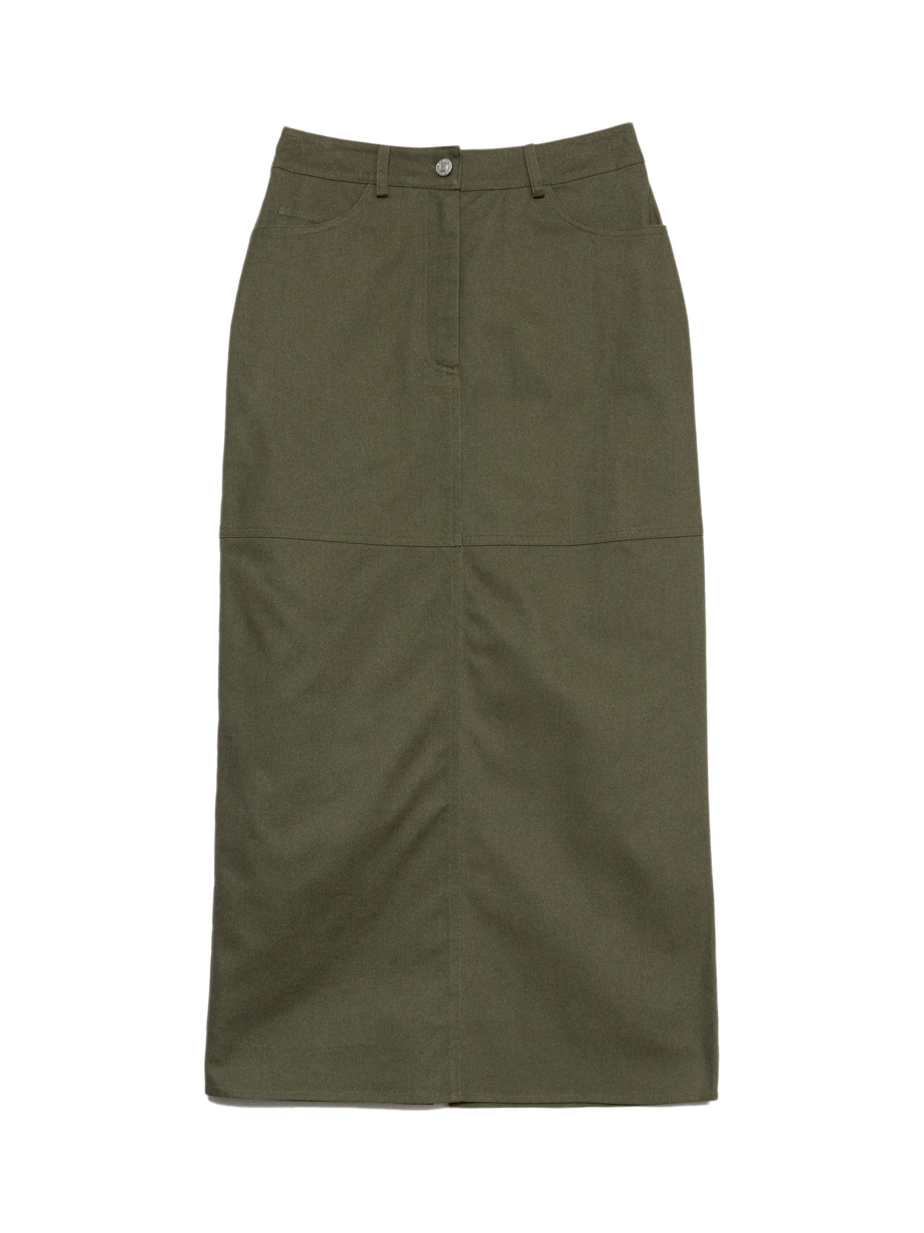 Albaray Cotton Twill Maxi Skirt, Olive at John Lewis & Partners