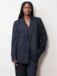 Albaray Relaxed Fit Tailored Pinstripe Blazer, Navy
