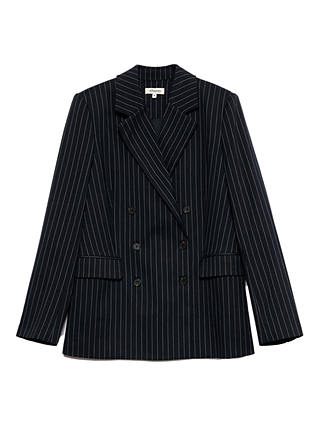 Albaray Relaxed Fit Tailored Pinstripe Blazer, Navy