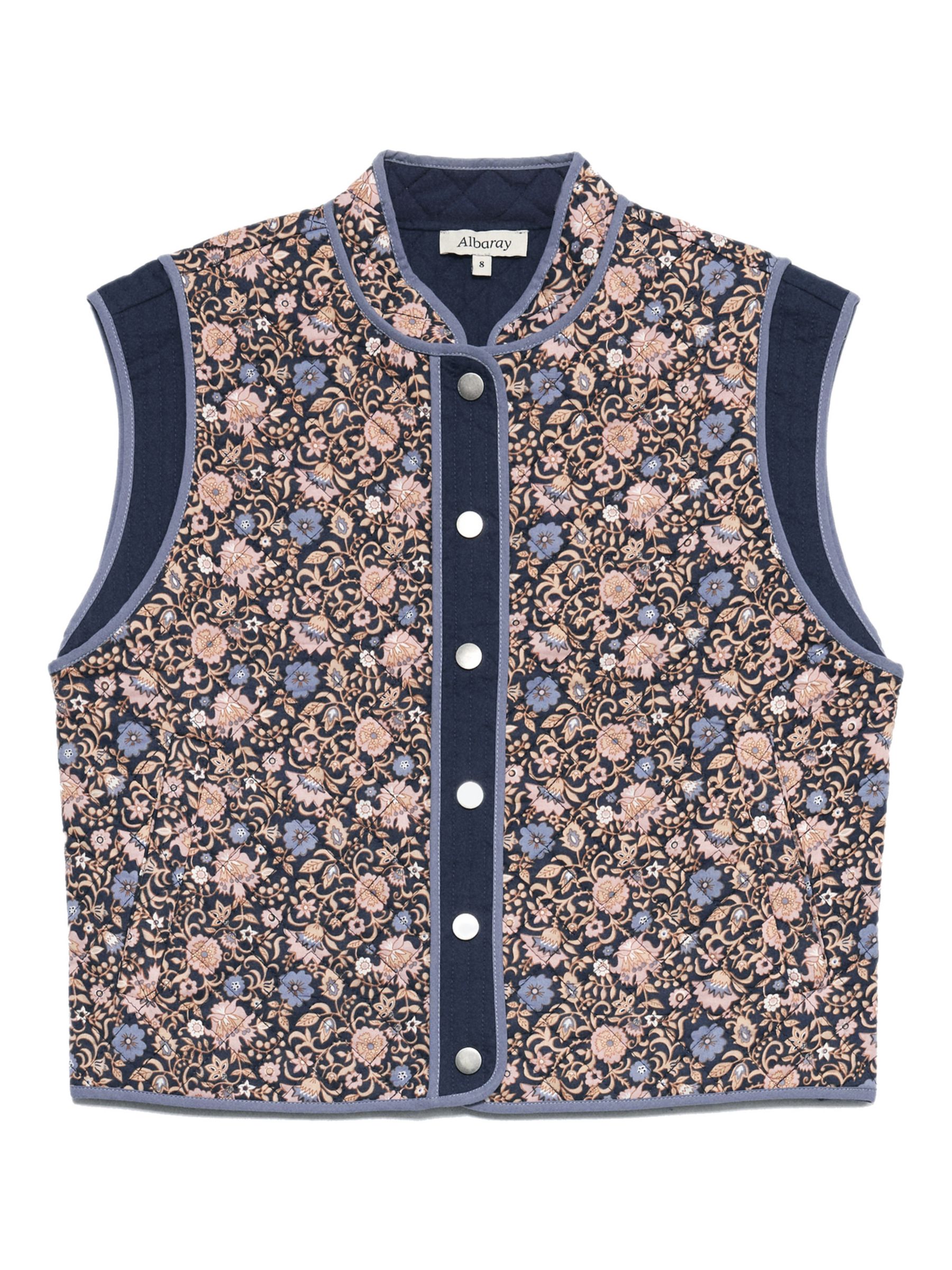 Buy Albaray Boho Floral Quilted Gilet, Navy/Multi Online at johnlewis.com