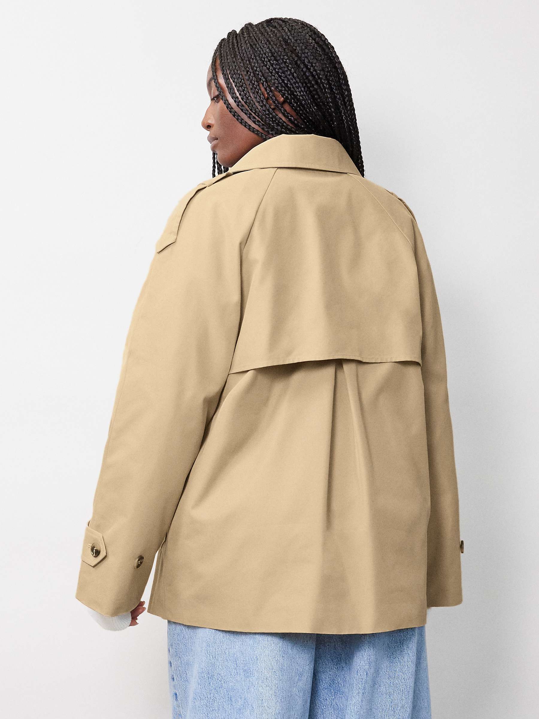 Buy Albaray Organic Cotton Blend Short Trench Coat, Stone Online at johnlewis.com