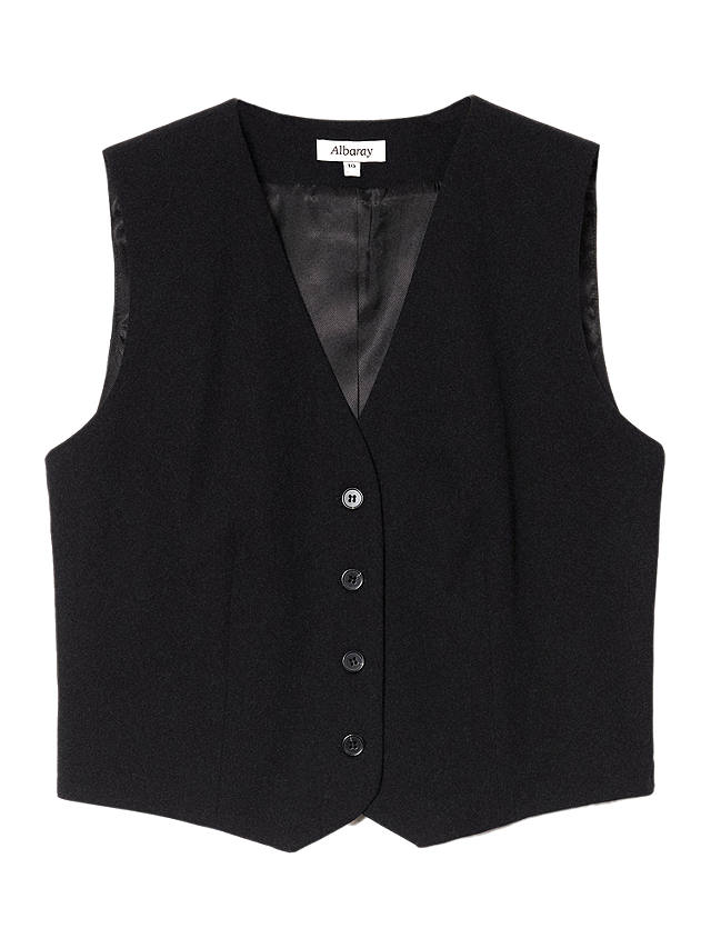 Albaray Plain Tailored Waistcoat, Black