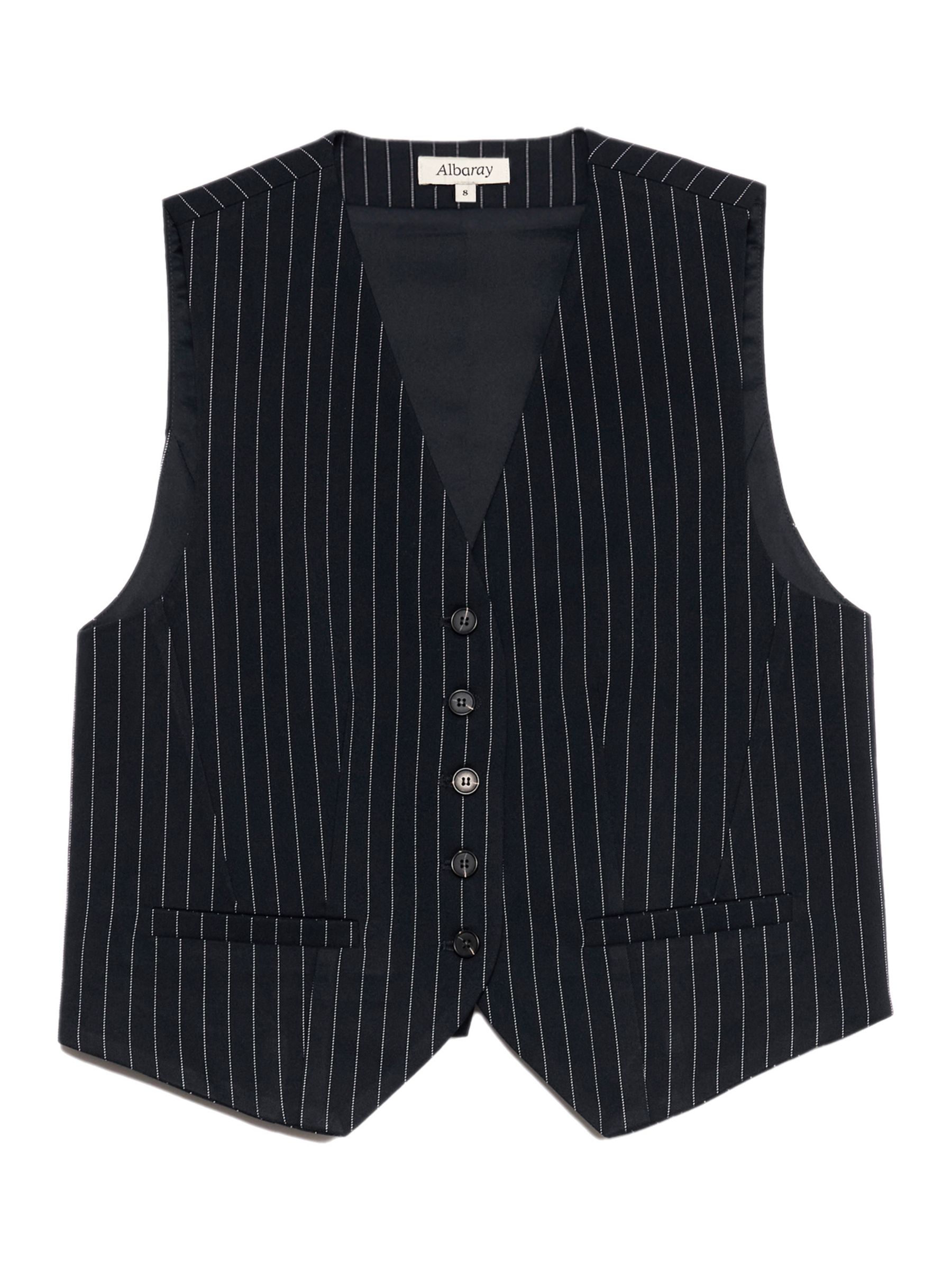 Buy Albaray Tailored Pinstripe Waistcoat, Navy Online at johnlewis.com