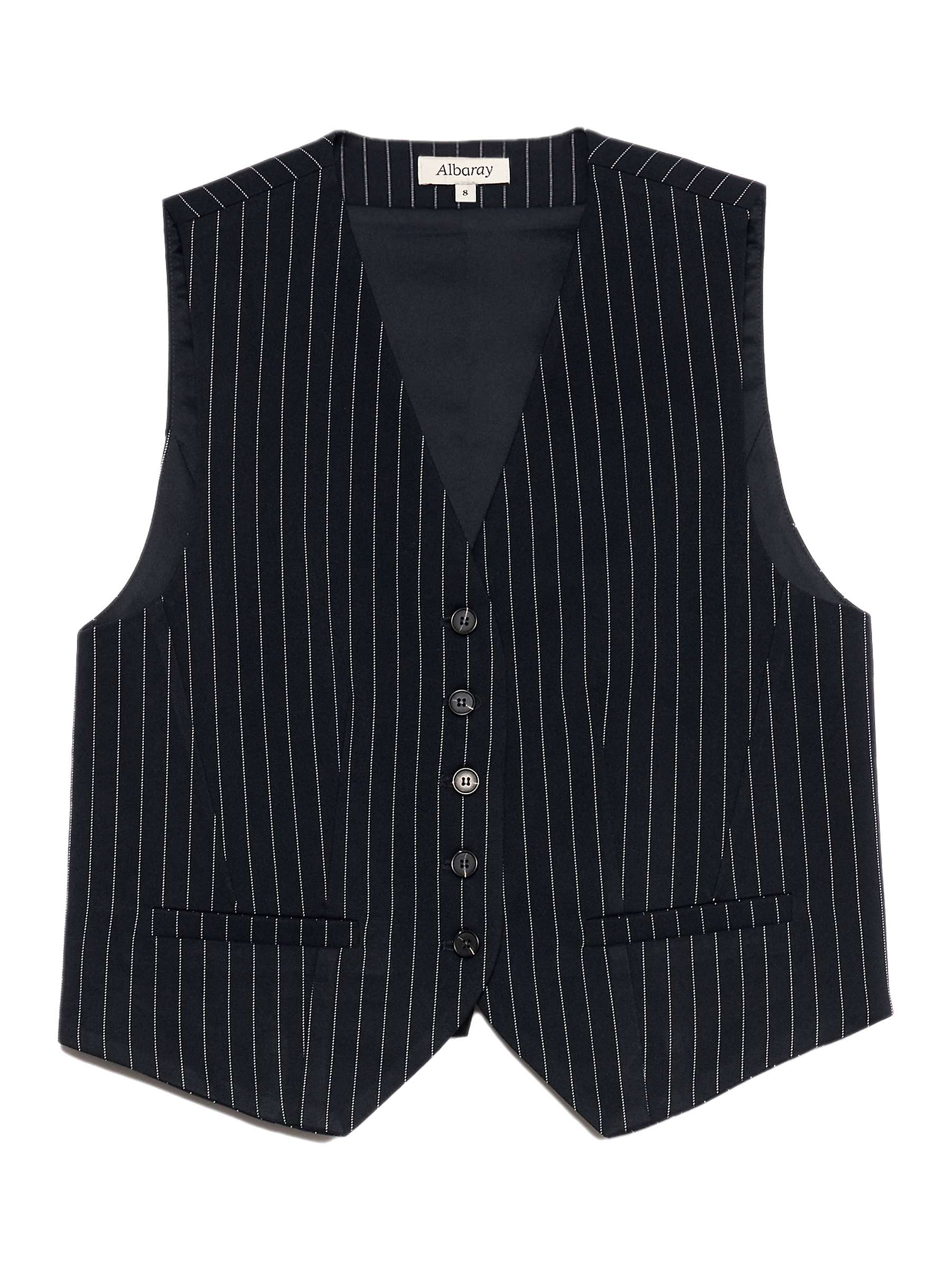 Buy Albaray Tailored Pinstripe Waistcoat, Navy Online at johnlewis.com