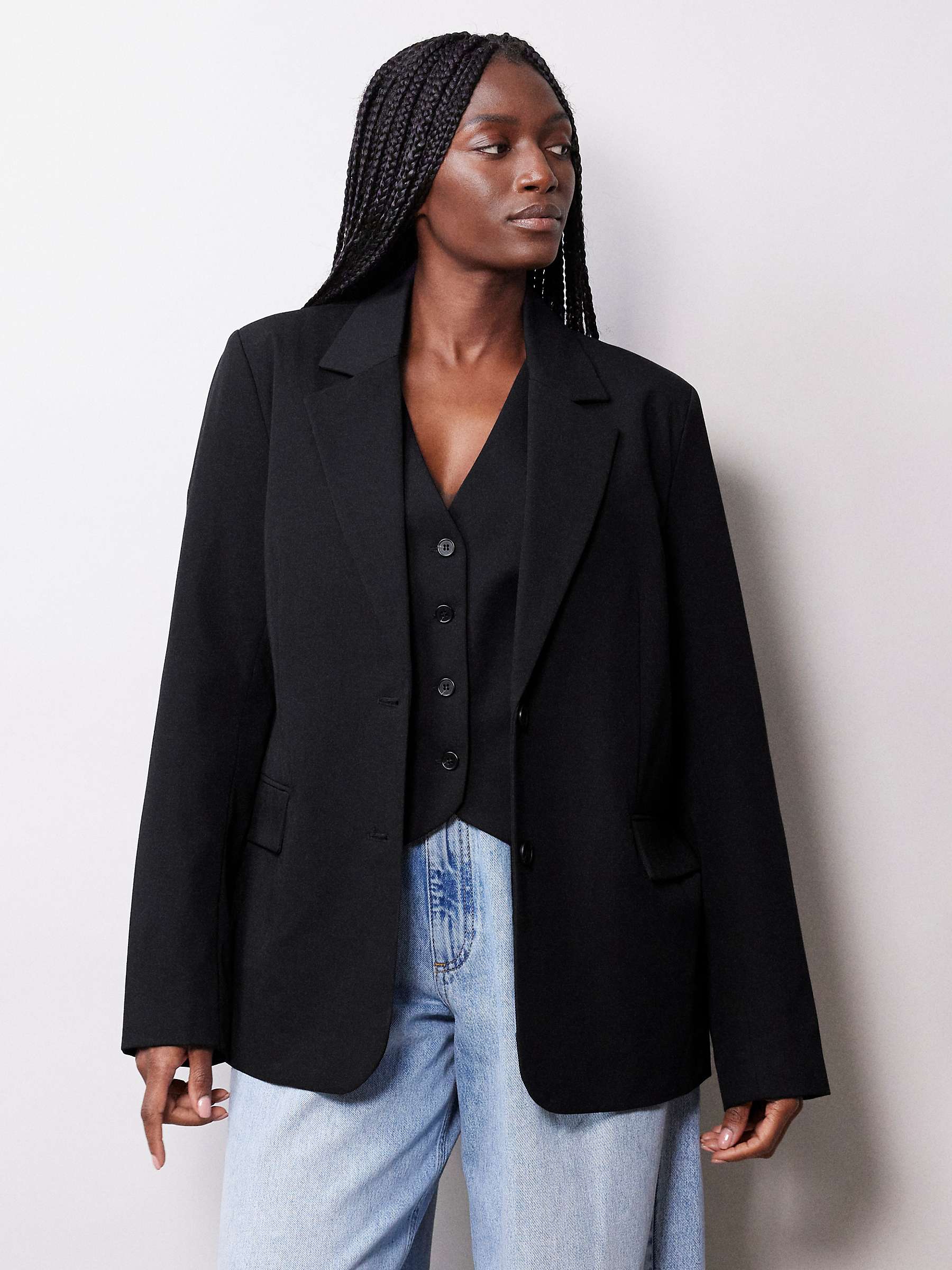 Albaray Relaxed Tailored Jacket, Black at John Lewis & Partners
