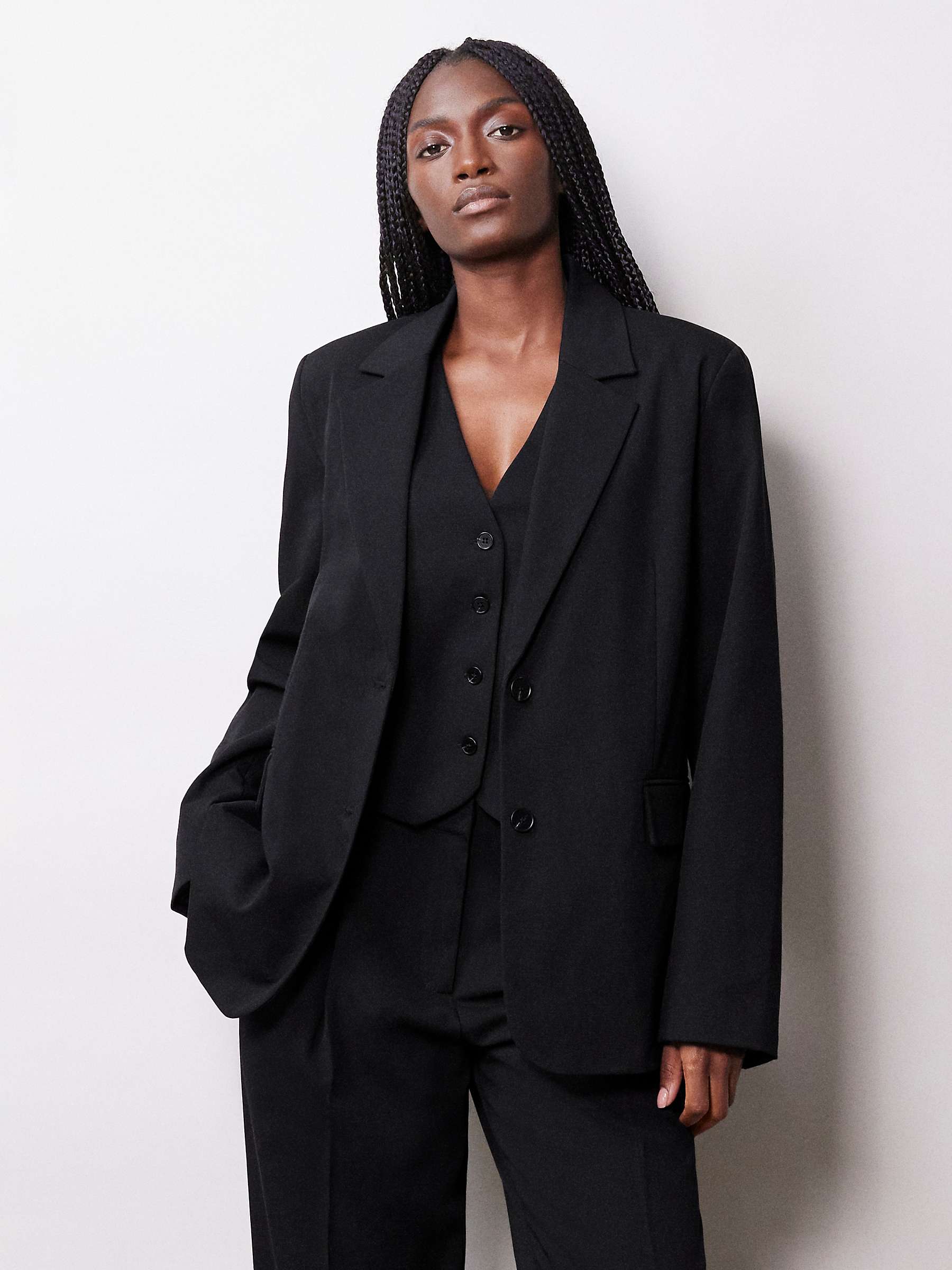 Albaray Relaxed Tailored Jacket, Black at John Lewis & Partners