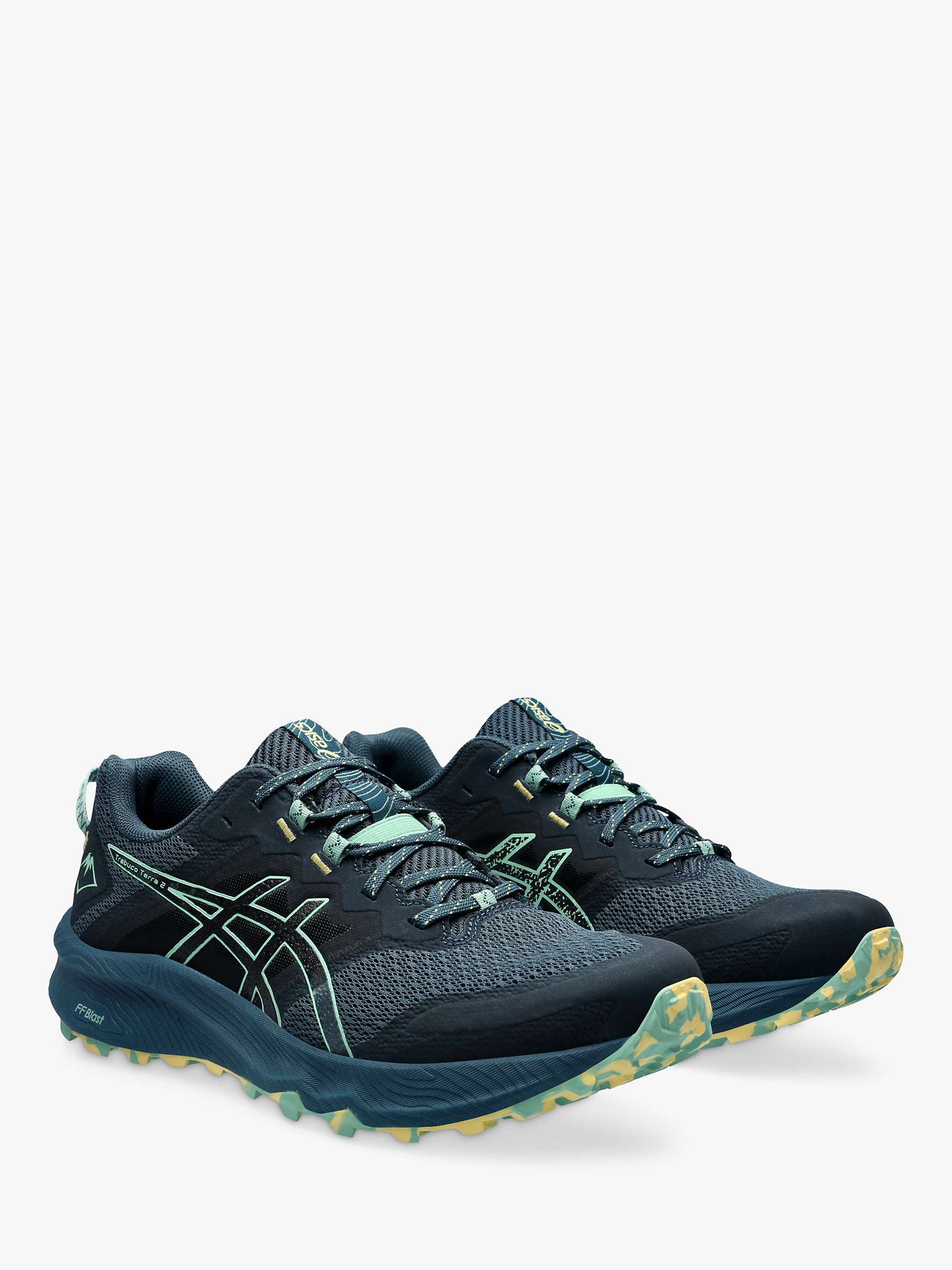 Buy ASICS GEL-TRABUCO™ TERRA 2 Men's Running Shoes, Blue/Dark Mint Online at johnlewis.com