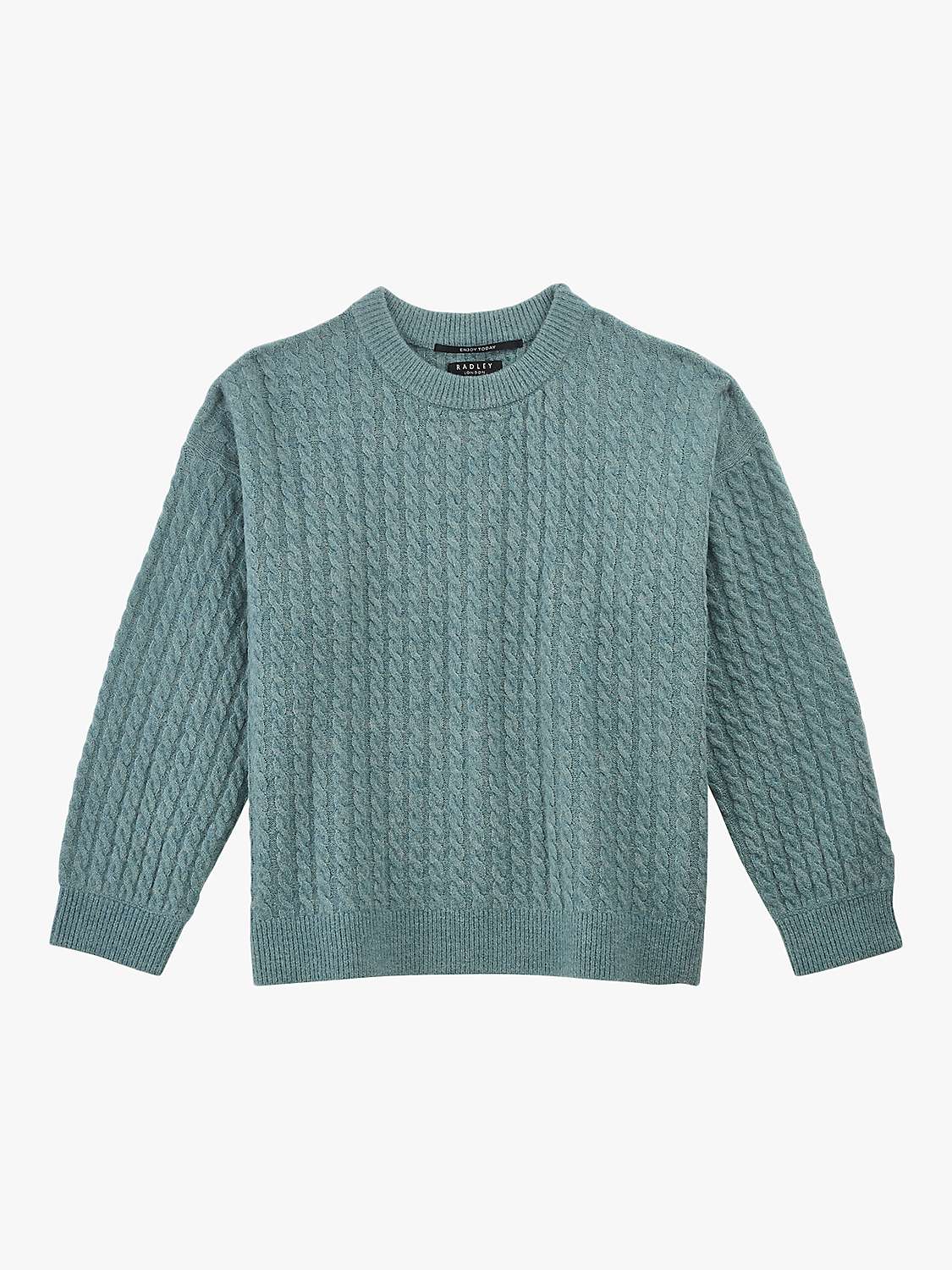 Buy Radley Dukes Fluffy Cable Jumper, Ice Blue Online at johnlewis.com