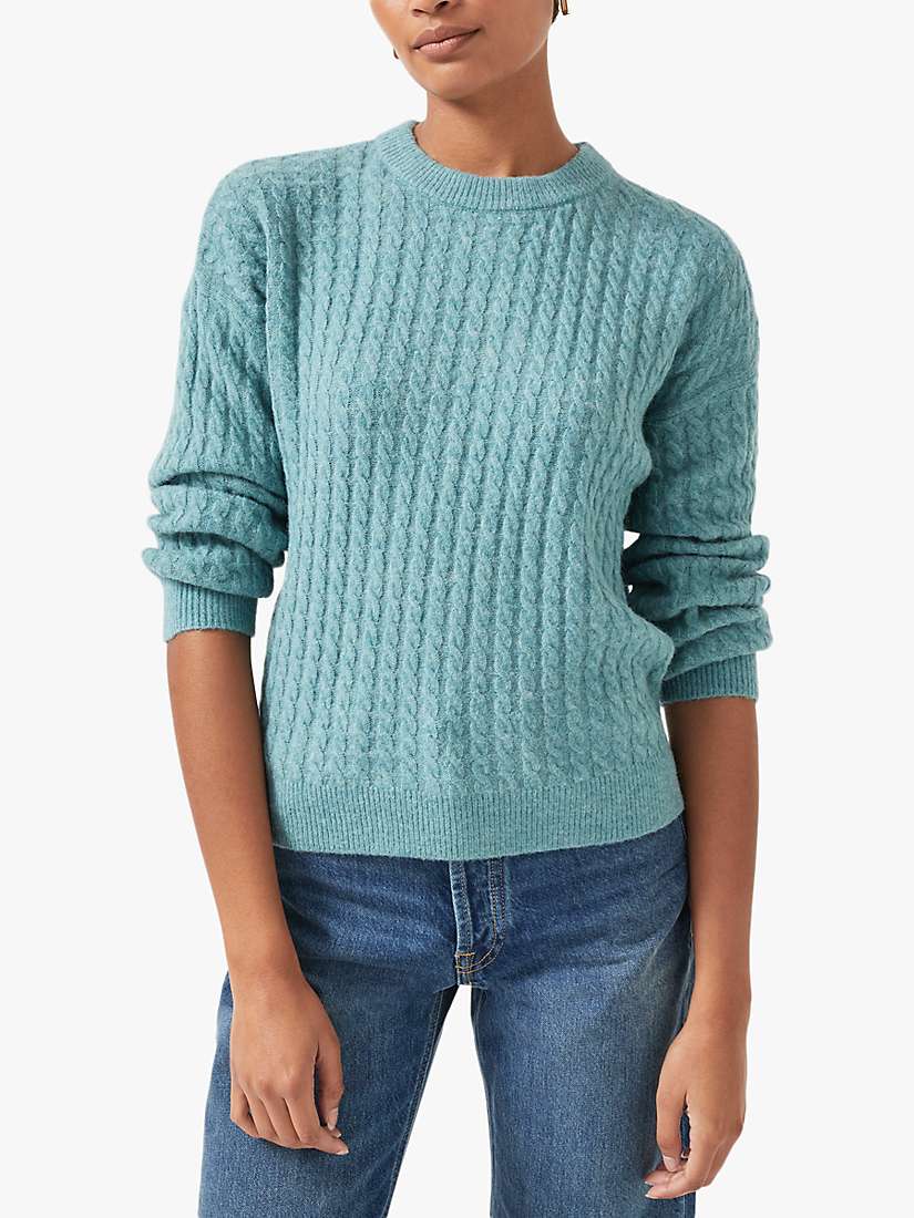 Buy Radley Dukes Fluffy Cable Jumper, Ice Blue Online at johnlewis.com
