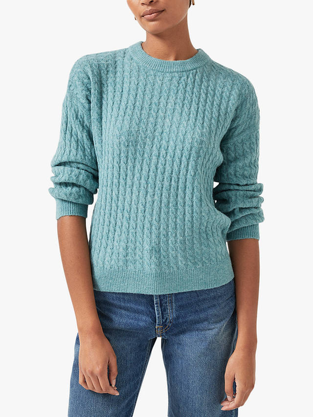 Radley Dukes Fluffy Cable Jumper, Ice Blue