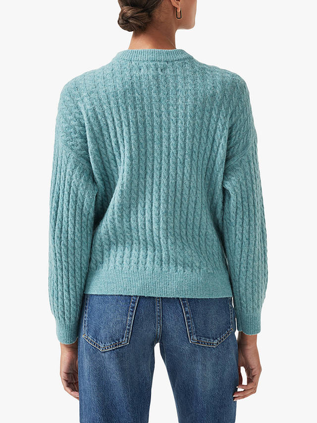 Radley Dukes Fluffy Cable Jumper, Ice Blue