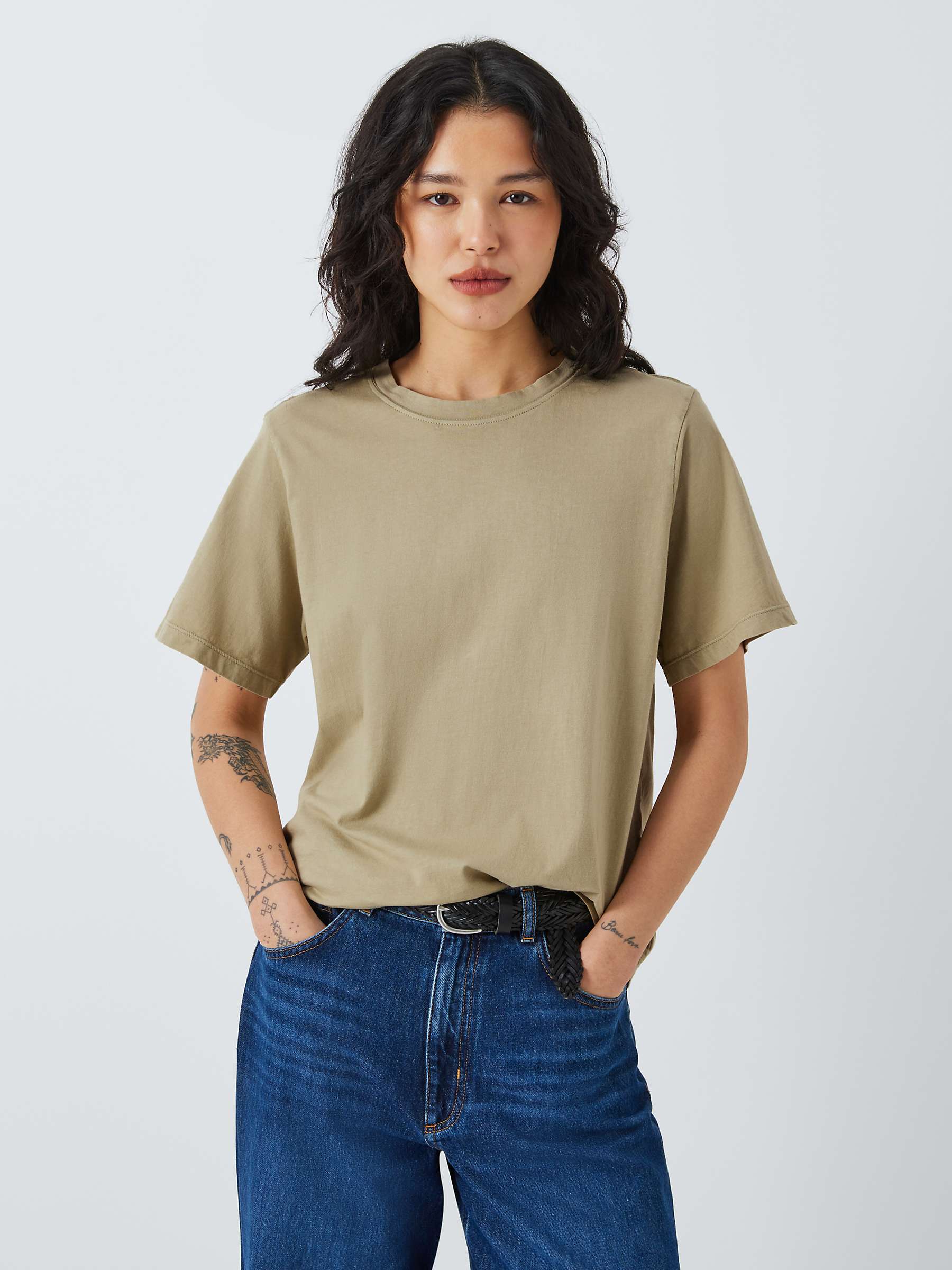 Buy AND/OR Authentic Short Sleeve T-Shirt, Grey Green Online at johnlewis.com