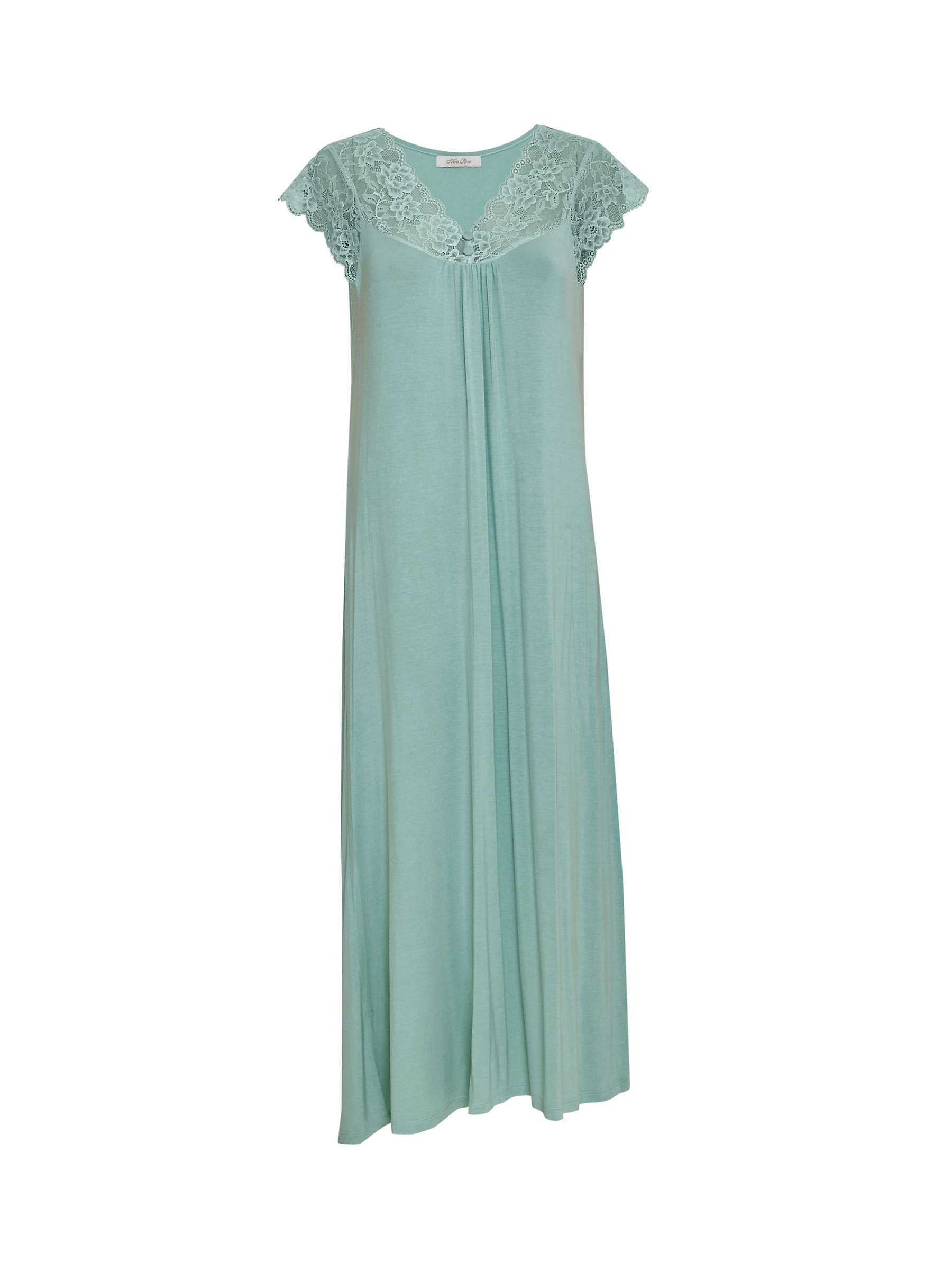 Buy Cyberjammies Julia Jersey Knit Long Lace Nightdress, Sage Online at johnlewis.com
