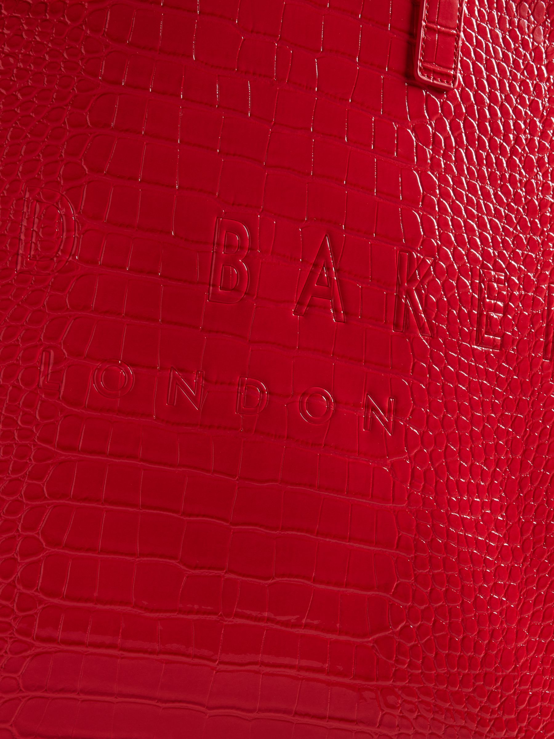 Ted Baker Imitation Croc Detail Icon Bag, Orange Coral