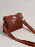 Ted Baker Daraley Branded Webbing Imitation Croc Crossbody Bag, Brown Mid