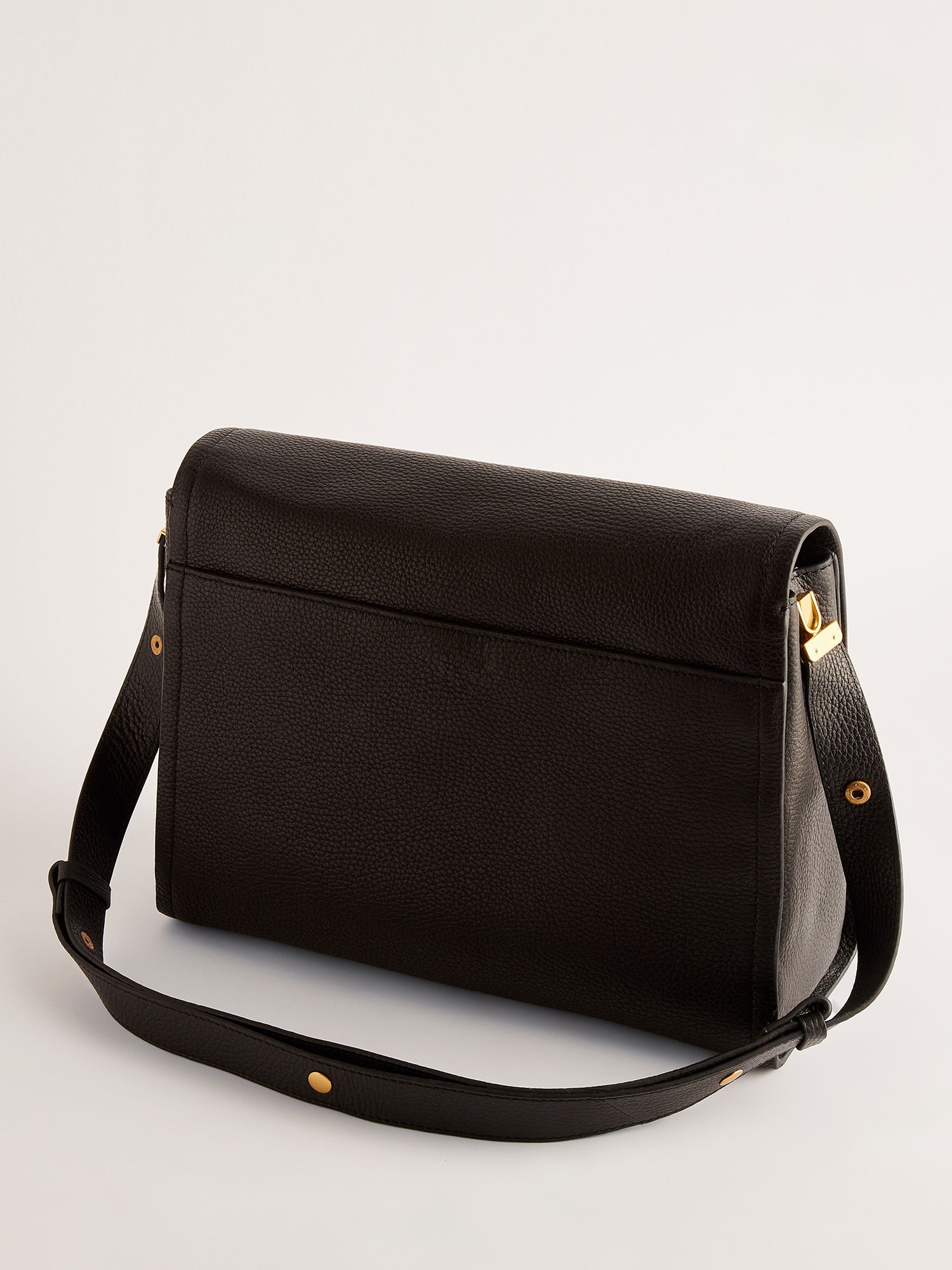 Ted Baker Imilily Lock Detail Large Leather Shoulder Bag, Black, One Size
