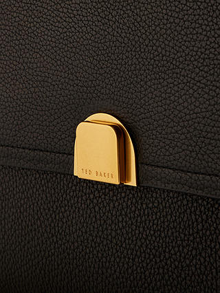 Ted Baker Imilily Lock Detail Large Leather Shoulder Bag, Black