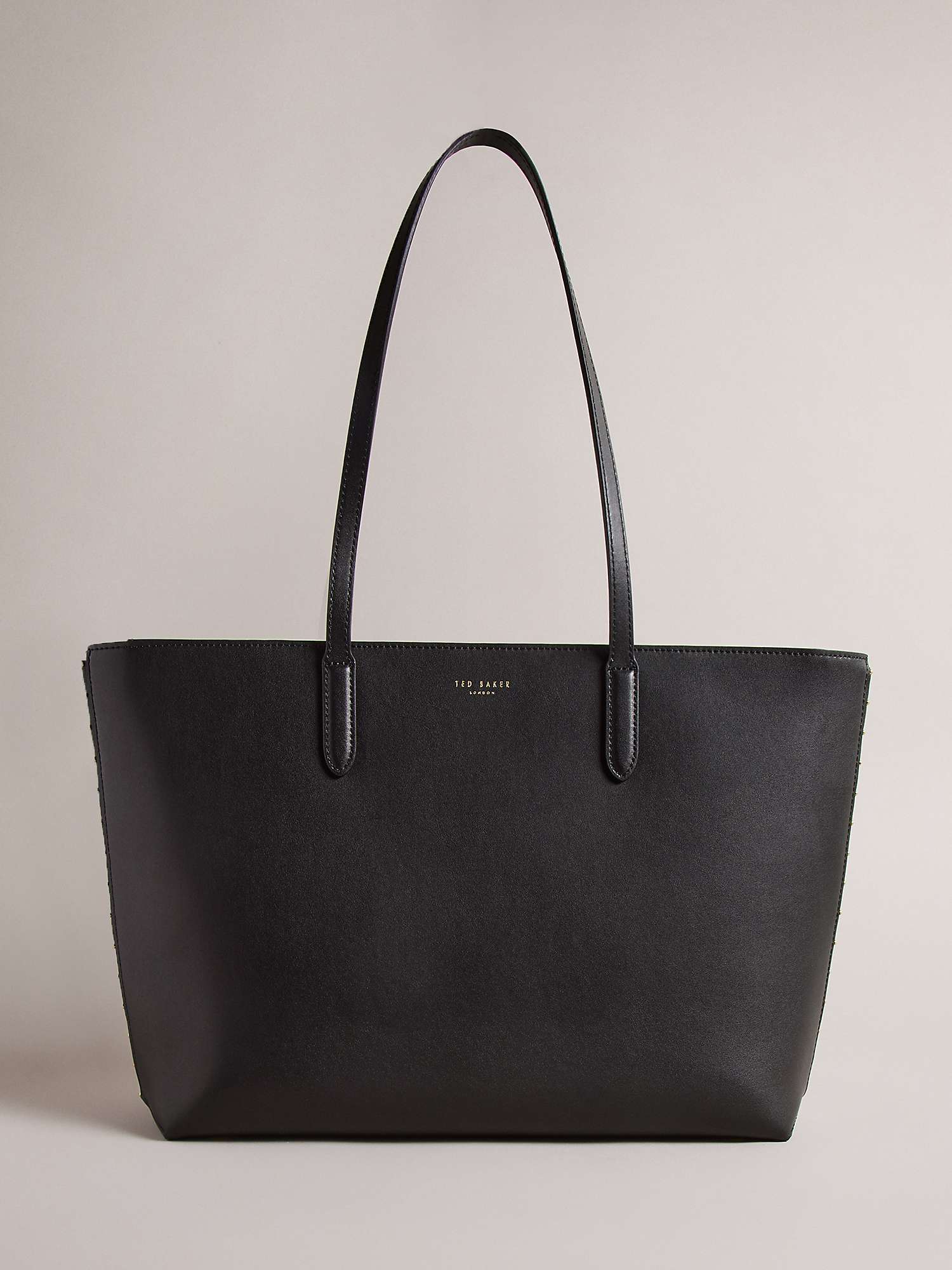 Buy Ted Baker Kahlaa Studded Leather Tote Bag, Black Online at johnlewis.com