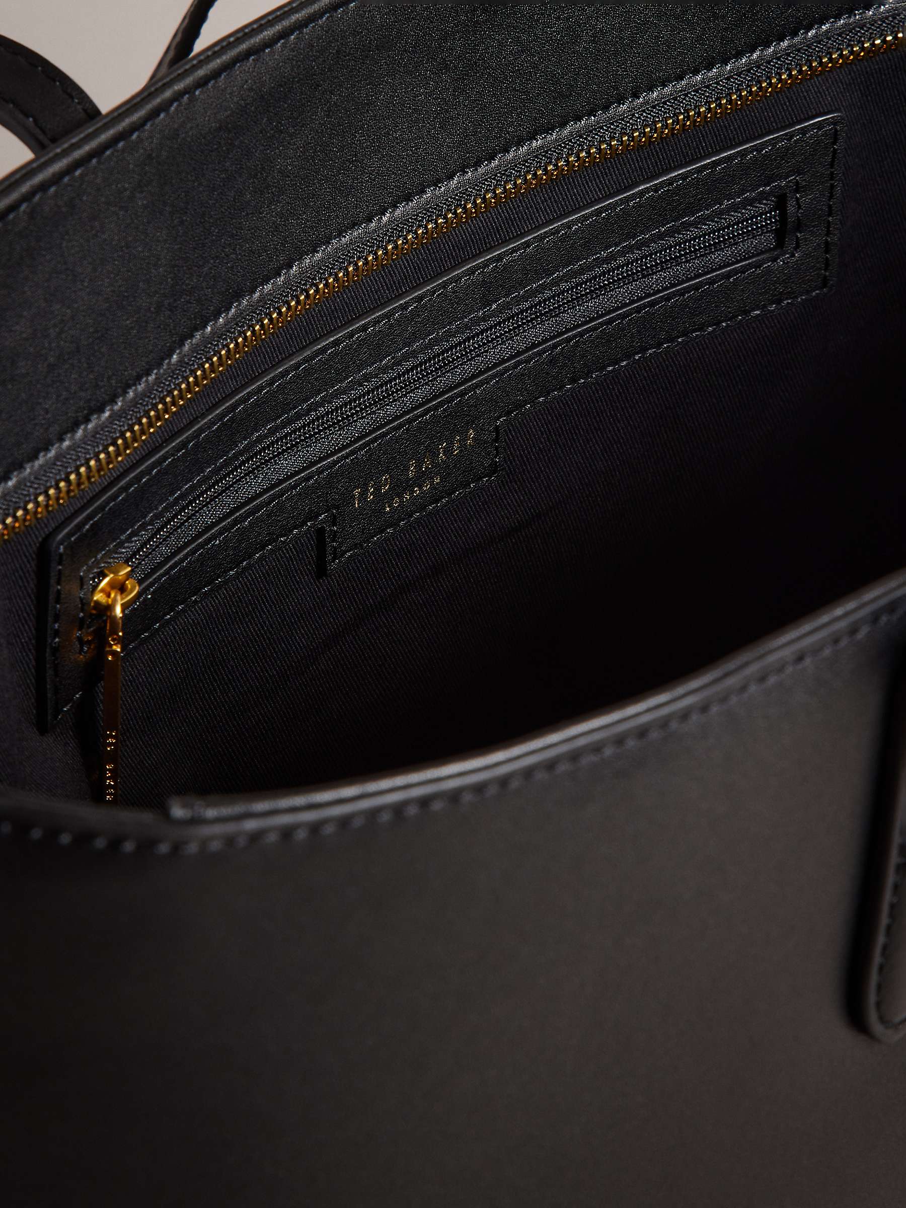 Buy Ted Baker Kahlaa Studded Leather Tote Bag, Black Online at johnlewis.com