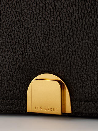 Ted Baker Imielly Leather Lock Detail Baguette Shoulder Bag, Black