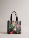 Ted Baker Fleucon Floral Print Small Icon Tote Bag, Black/Multi