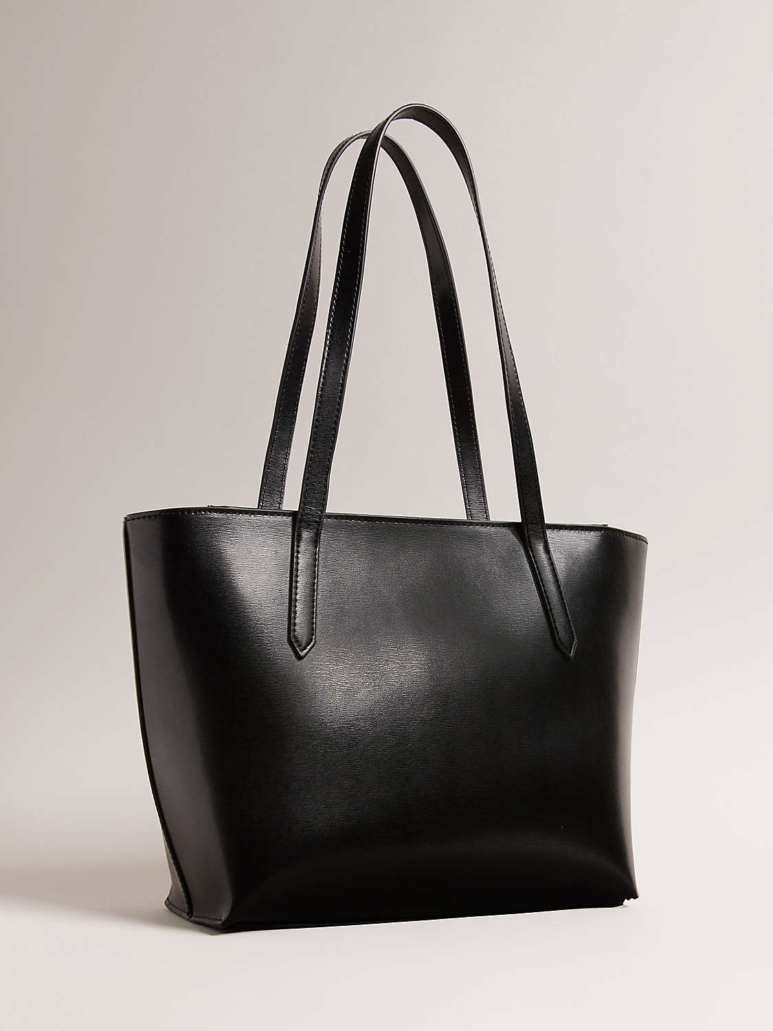Buy Ted Baker Beanne Bow Detail Leather Shopper Bag, Black Online at johnlewis.com