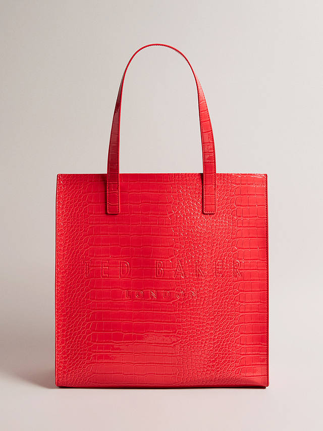 Ted Baker Croccon Large Icon Shopper Bag, Coral at John Lewis & Partners