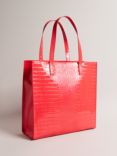 Ted Baker Croccon Large Icon Shopper Bag, Coral
