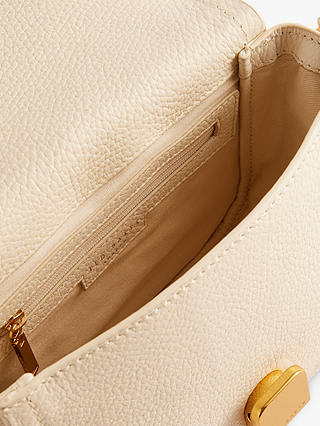 Ted Baker Imilda Lock Detail Small Leather Satchel Bag, Natural Ivory