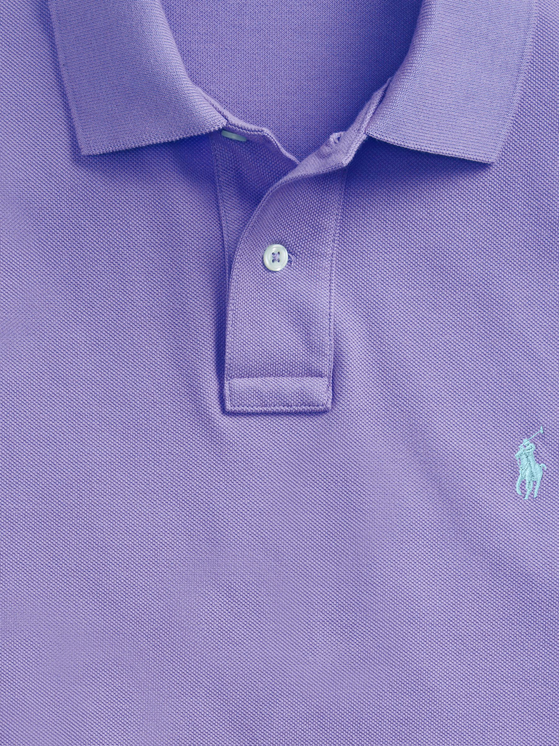 Polo Ralph Lauren Short Sleeve Custom Slim Polo Shirt, Cactus Purple, S