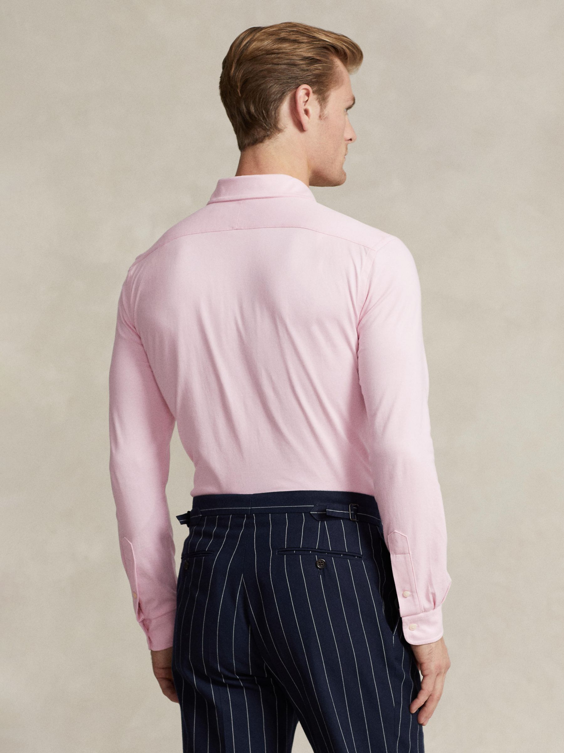 Buy Ralph Lauren Long Sleeve Jersey Shirt, Pink Online at johnlewis.com