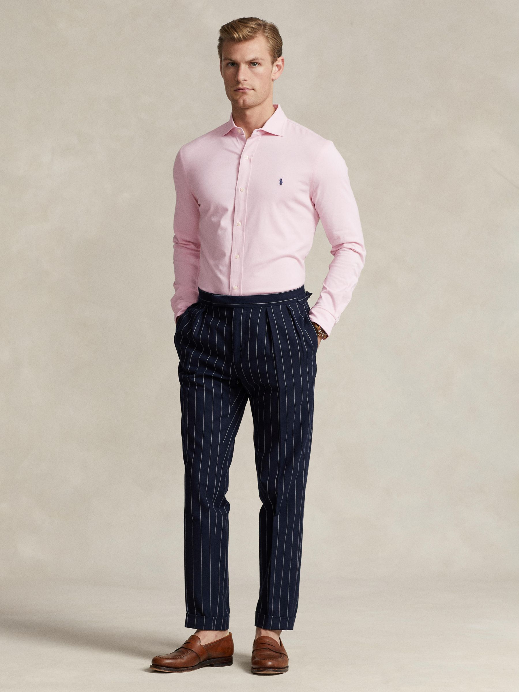 Buy Ralph Lauren Long Sleeve Jersey Shirt, Pink Online at johnlewis.com