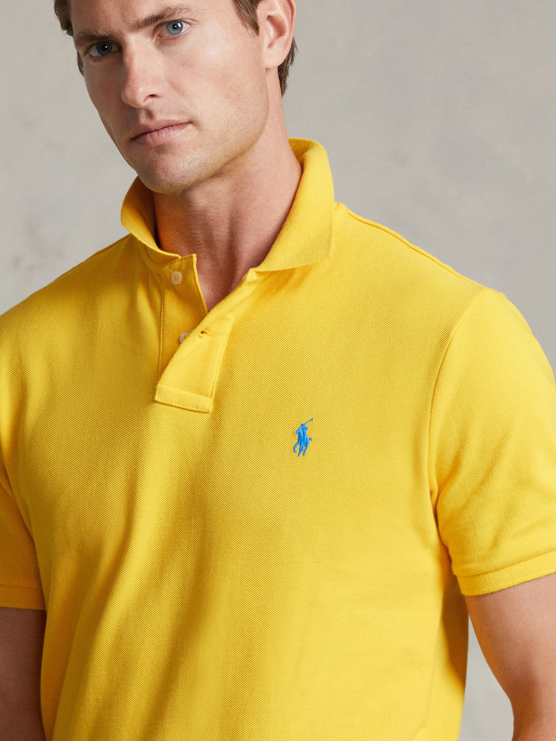 Polo Ralph Lauren Short Sleeve Custom Slim Polo Shirt, Yellowfin, S