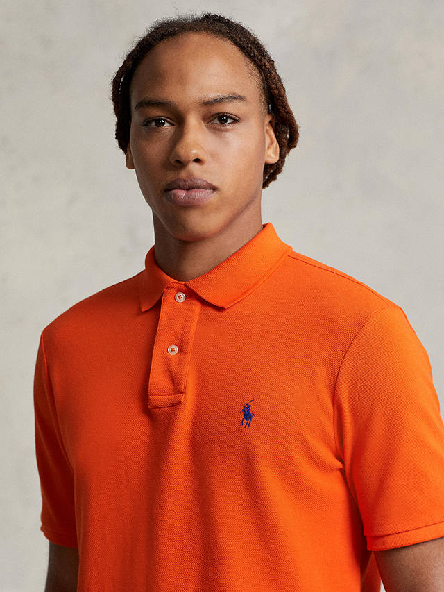 Polo Ralph Lauren Short Sleeve Custom Slim Fit Polo Shirt, Sailing Orange