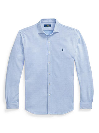 Ralph Lauren Herringbone Jacquard Knit Shirt, Blue