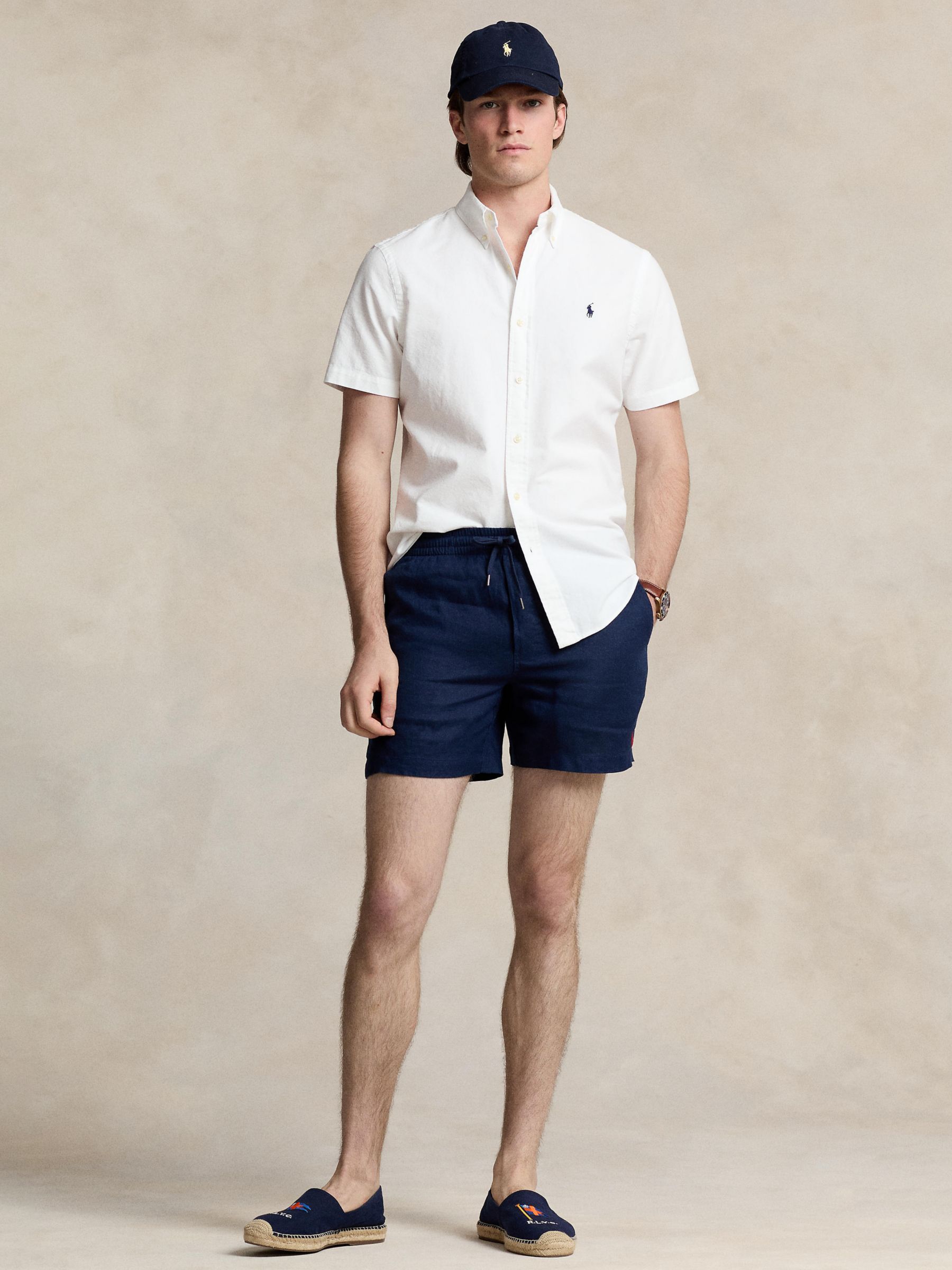 Ralph Lauren Polo Prepseter Linen Shorts, Newport Navy, M