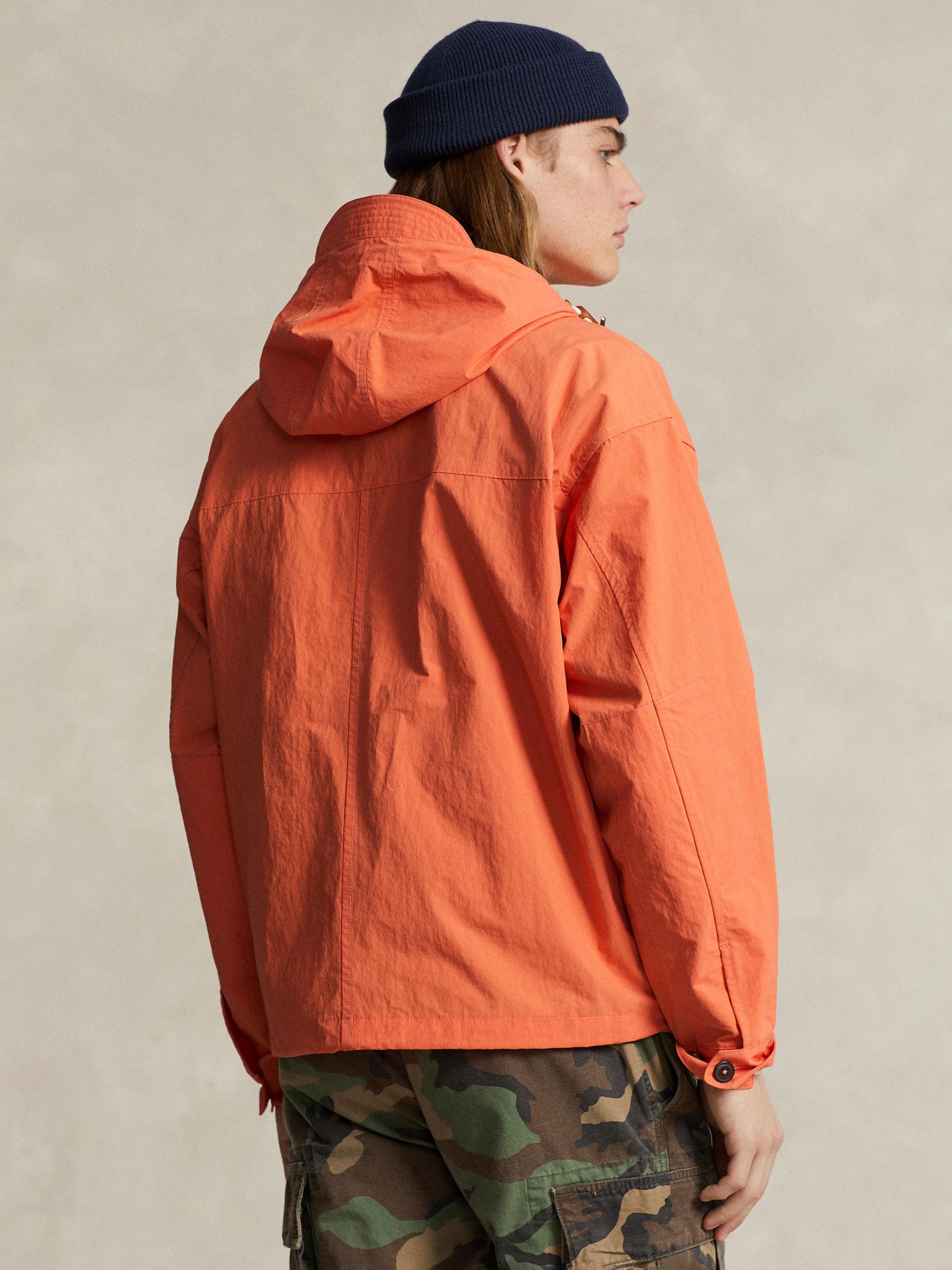 Ralph Lauren Caldwell Half Zip Hooded Jacket, Kona Orange, XL