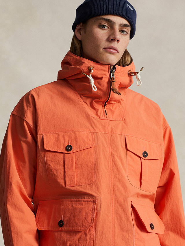 Polo Ralph Lauren Caldwell Half Zip Hooded Jacket, Kona Orange