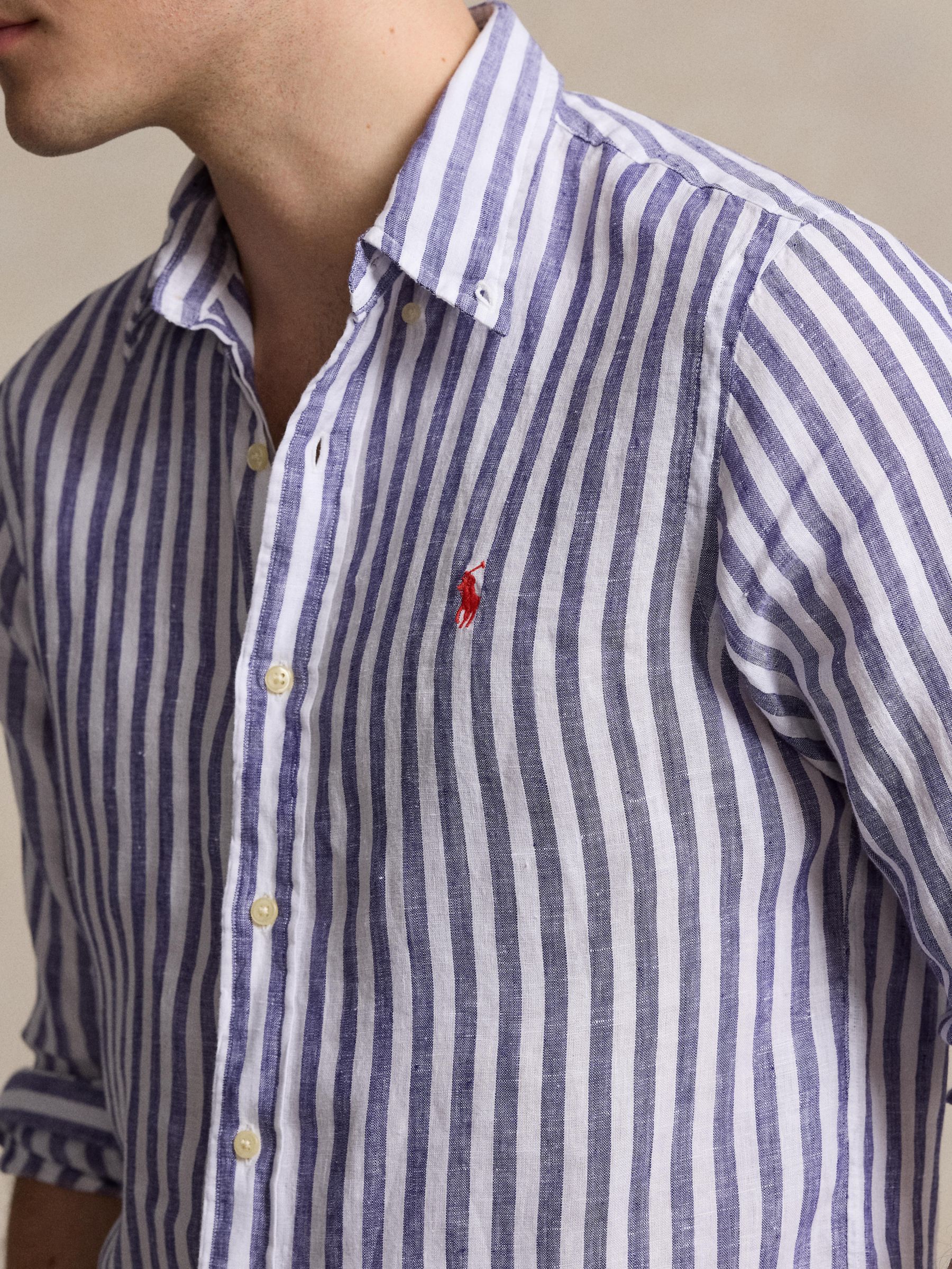 Buy Ralph Lauren Stripe Linen Long Sleeve Shirt Online at johnlewis.com