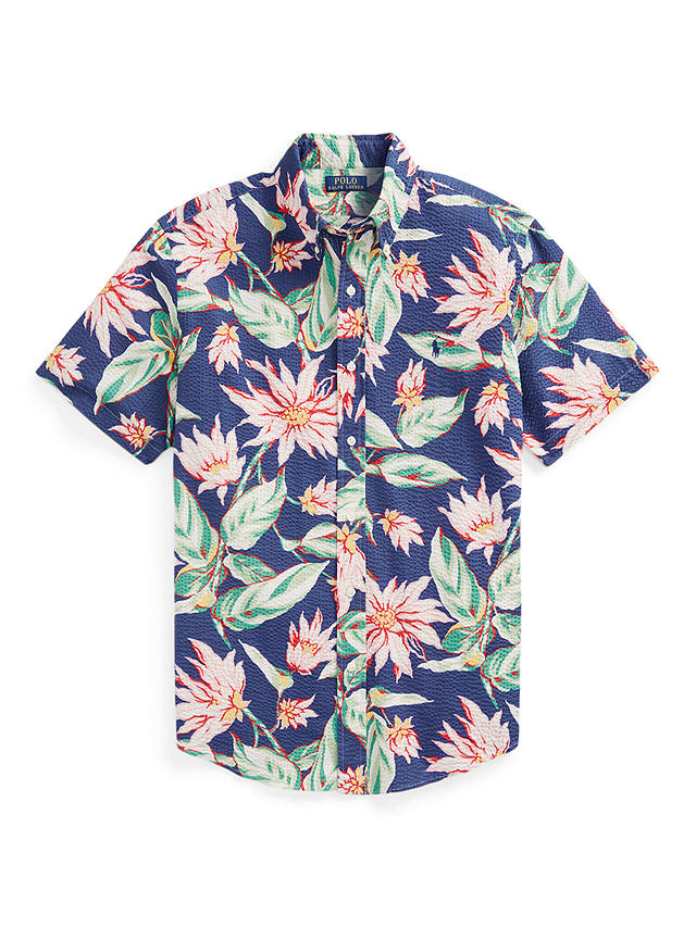 Ralph Lauren Classic Fit Floral Seersucker Shirt, Blue/Multi