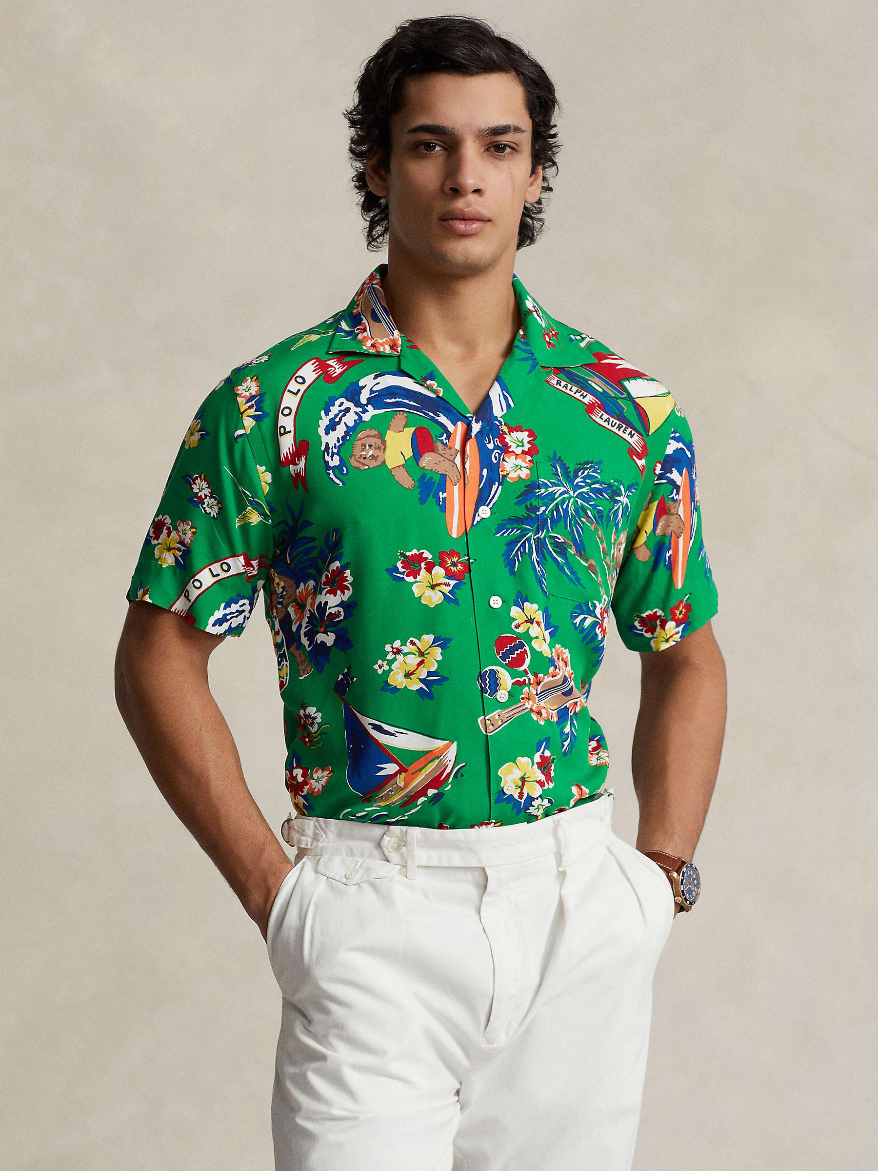 Buy Ralph Lauren Lightweight Camp Tropical Shirt, Green/Multi Online at johnlewis.com