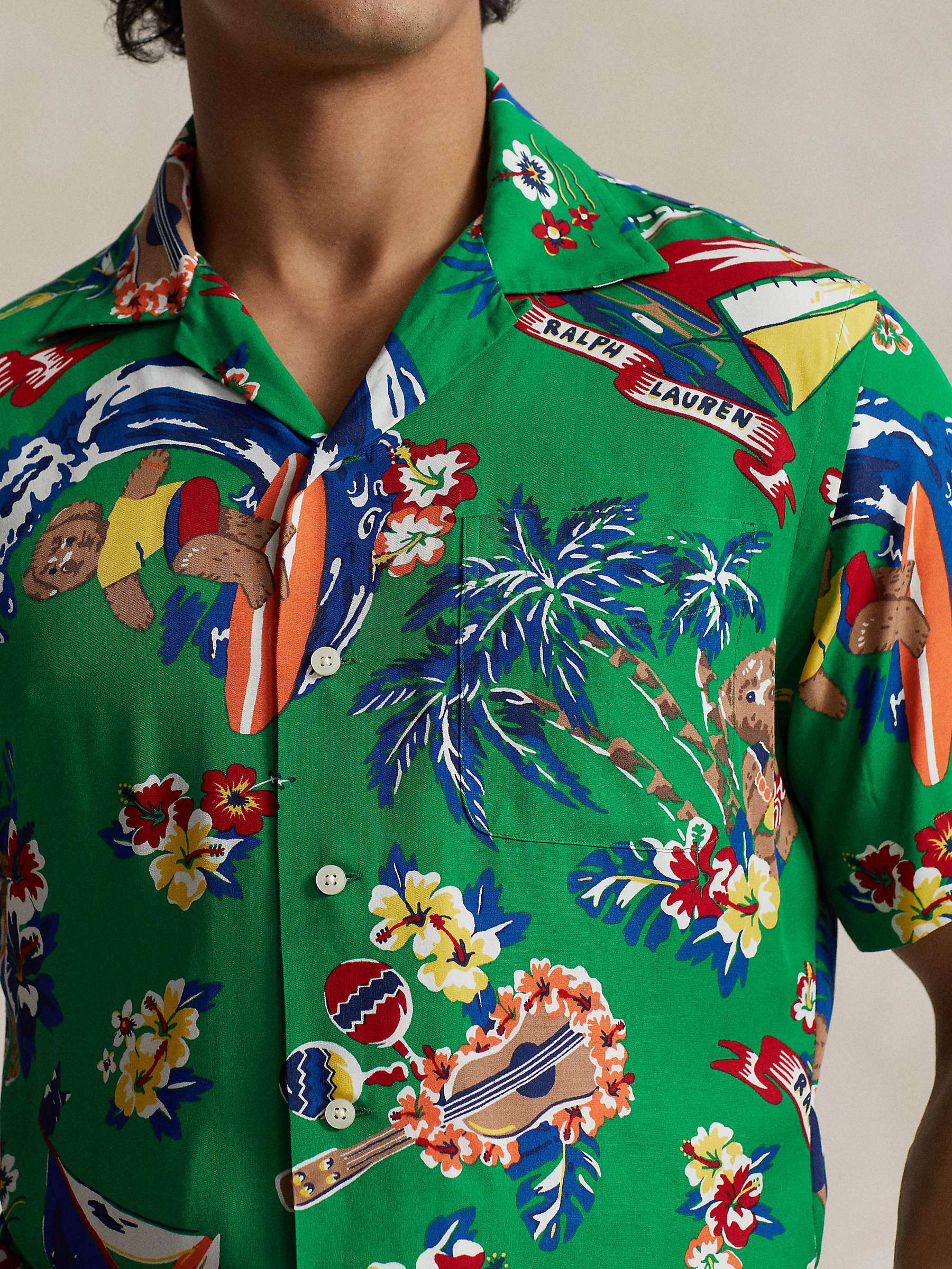 Buy Ralph Lauren Lightweight Camp Tropical Shirt, Green/Multi Online at johnlewis.com