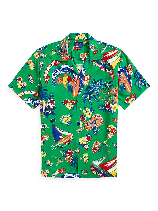 Ralph Lauren Lightweight Camp Tropical Shirt, Green/Multi