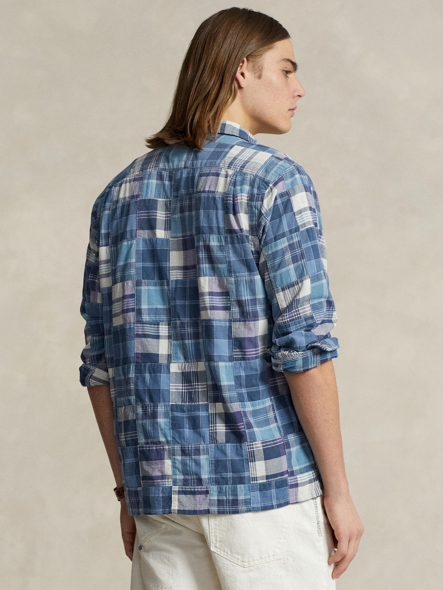 Ralph Lauren Classic Fit Abstract Print Shirt, 6364 Blue Patchwork, S