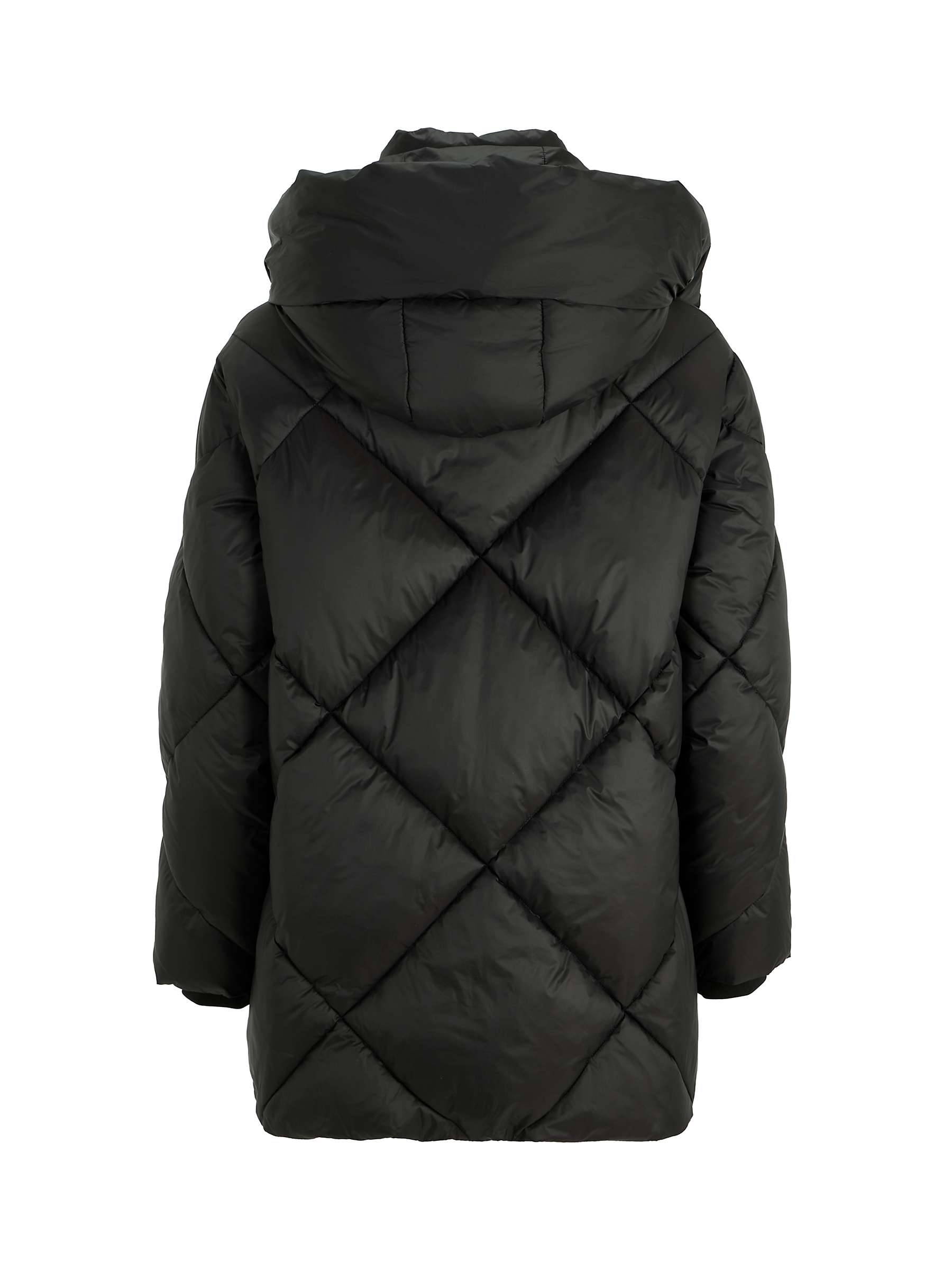 Buy Mint Velvet Funnel Neck Hooded Padded Jacket, Black Online at johnlewis.com