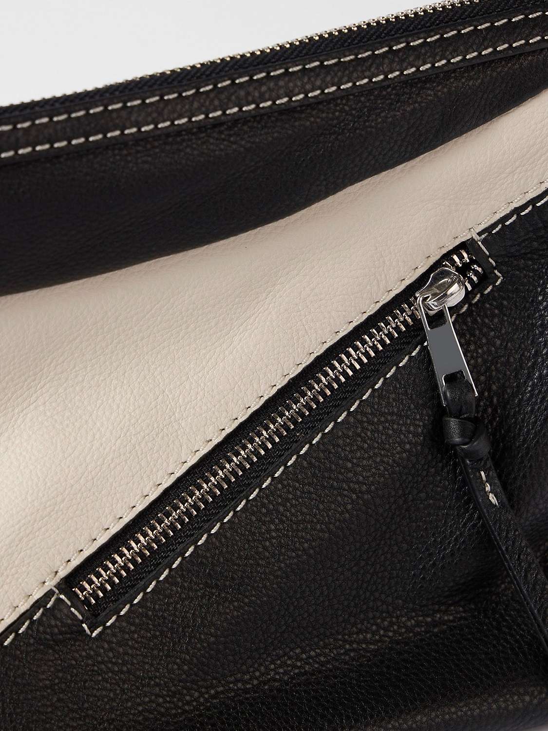 Buy Mint Velvet Leather Cross Body Bag, Black/Cream Online at johnlewis.com