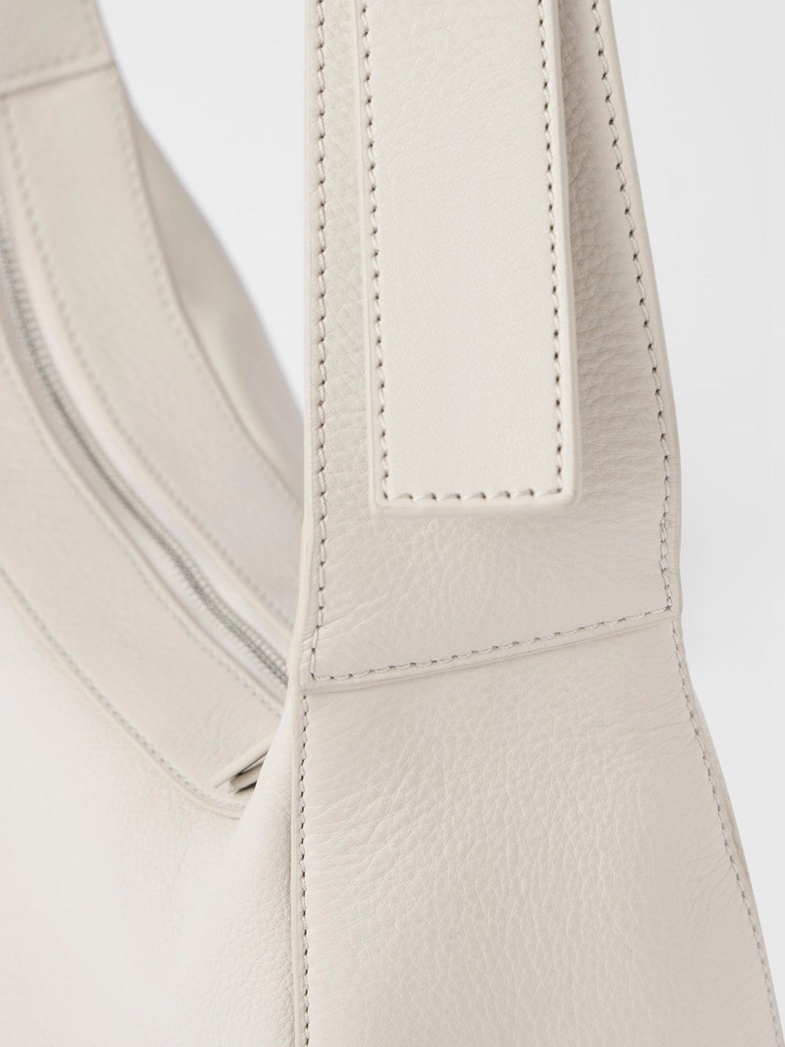 Mint Velvet Leather Cross Body Bag, Natural at John Lewis & Partners