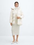 Mango Tokyo Hooded Quilted Short Jacket, Natural White