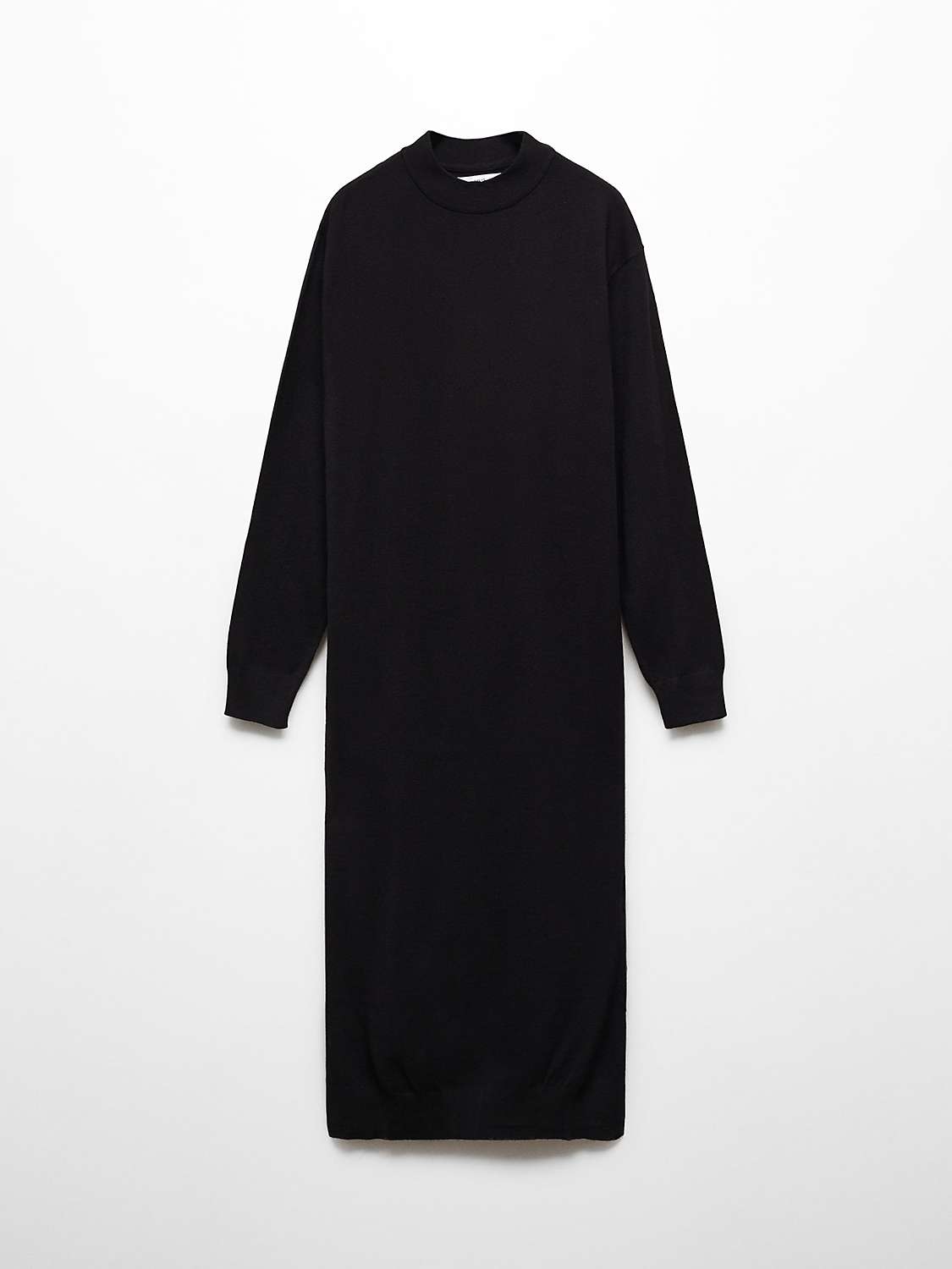 Buy Mango Vieira Round Neck Knitted Dress, Black Online at johnlewis.com