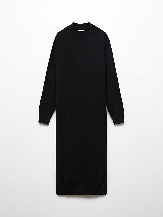 Mango Vieira Round Neck Knitted Dress, Black
